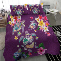 Hawaiian Turtles and Tropical Plants Bedding Set Purple Watercolor LT03 - Polynesian Pride