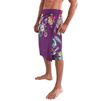 Hawaiian Turtles and Tropical Plants Lavalava Purple Watercolor LT03 - Polynesian Pride