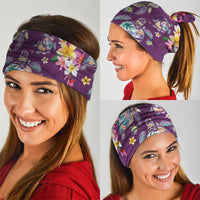 Hawaiian Turtles and Tropical Plants Neck Gaiter Purple Watercolor LT03 - Polynesian Pride