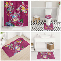 Hawaiian Turtles and Tropical Plants Bathroom Set Pink Watercolor LT03 - Polynesian Pride