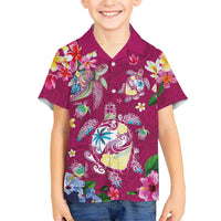 Hawaiian Turtles and Tropical Plants Hawaiian Shirt Pink Watercolor LT03 - Polynesian Pride