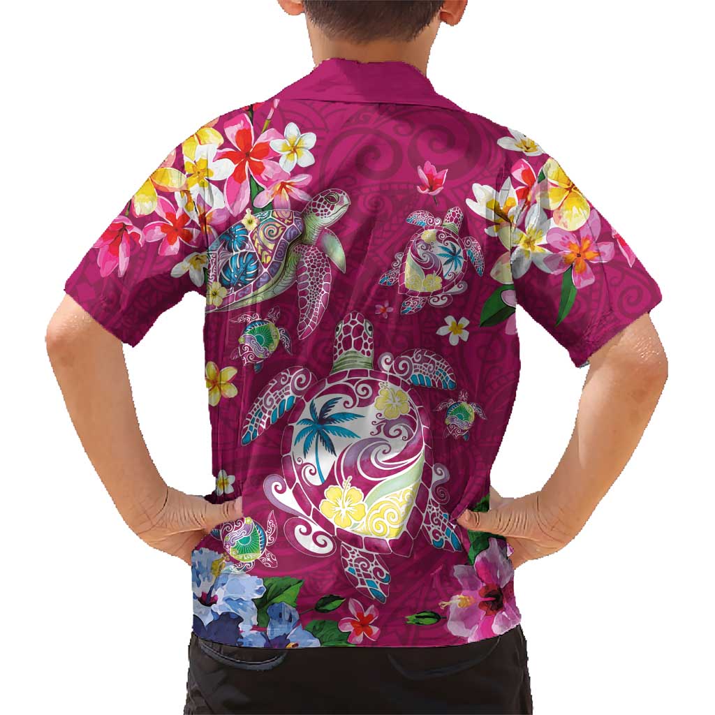 Hawaiian Turtles and Tropical Plants Hawaiian Shirt Pink Watercolor LT03 - Polynesian Pride