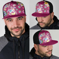 Hawaiian Turtles and Tropical Plants Mesh Trucker Cap Pink Watercolor LT03 - Polynesian Pride