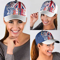 Hawaiian Manta Ray Classic Cap with Hawaii Flag and Flowers LT03 - Polynesian Pride