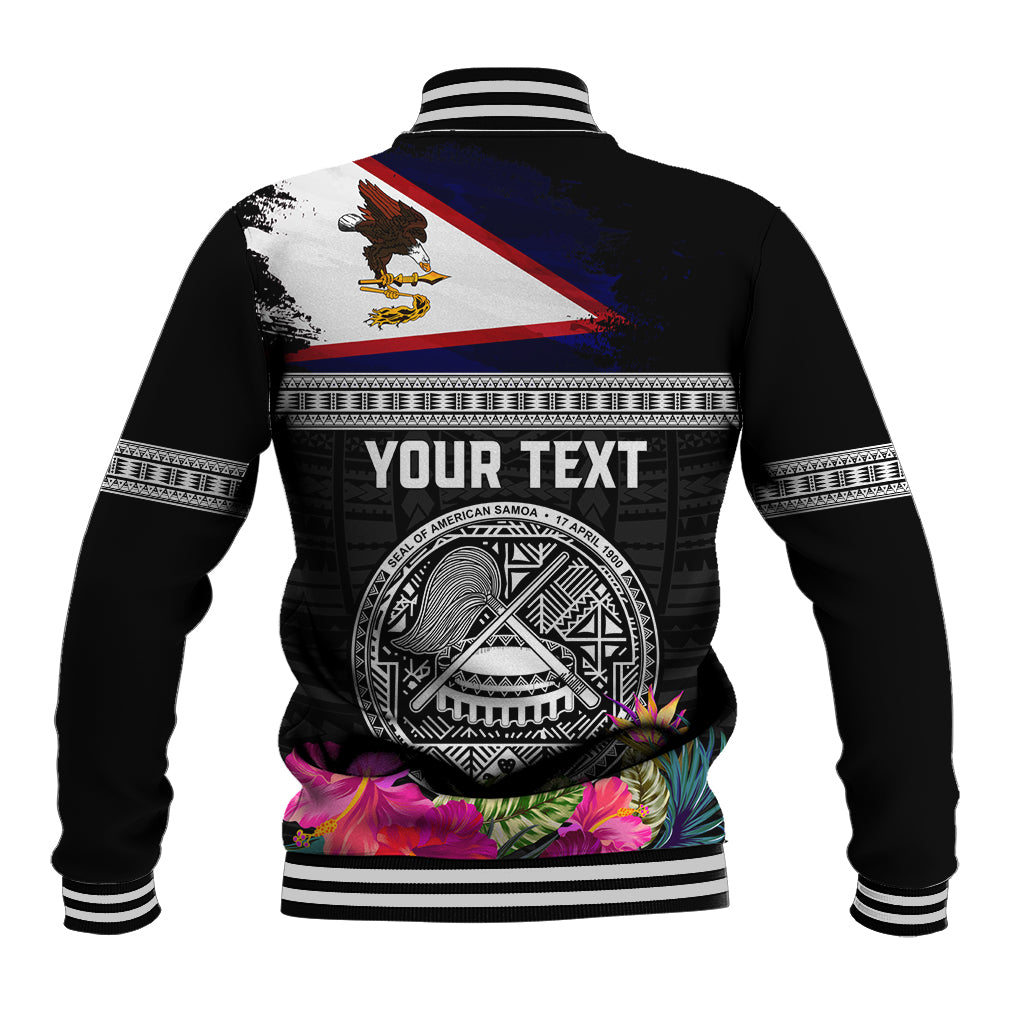 Personalized American Samoa Flag Day Baseball Jacket Tanoa and Fue mix Hibiscus Flower Polynesian Pattern LT03 - Polynesian Pride