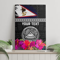 Personalized American Samoa Flag Day Canvas Wall Art Tanoa and Fue mix Hibiscus Flower Polynesian Pattern LT03 - Polynesian Pride