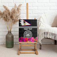 Personalized American Samoa Flag Day Canvas Wall Art Tanoa and Fue mix Hibiscus Flower Polynesian Pattern LT03 - Polynesian Pride