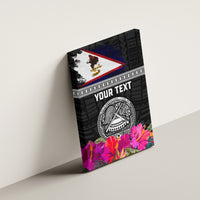 Personalized American Samoa Flag Day Canvas Wall Art Tanoa and Fue mix Hibiscus Flower Polynesian Pattern LT03 - Polynesian Pride
