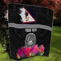 Personalized American Samoa Flag Day Quilt Tanoa and Fue mix Hibiscus Flower Polynesian Pattern LT03 - Polynesian Pride