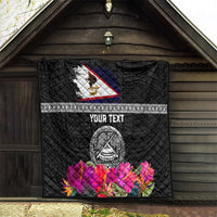 Personalized American Samoa Flag Day Quilt Tanoa and Fue mix Hibiscus Flower Polynesian Pattern LT03 - Polynesian Pride
