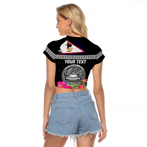 Personalized American Samoa Flag Day Raglan Cropped T Shirt Tanoa and ...