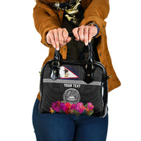 Personalized American Samoa Flag Day Shoulder Handbag Tanoa and Fue mix Hibiscus Flower Polynesian Pattern LT03 One Size Black - Polynesian Pride