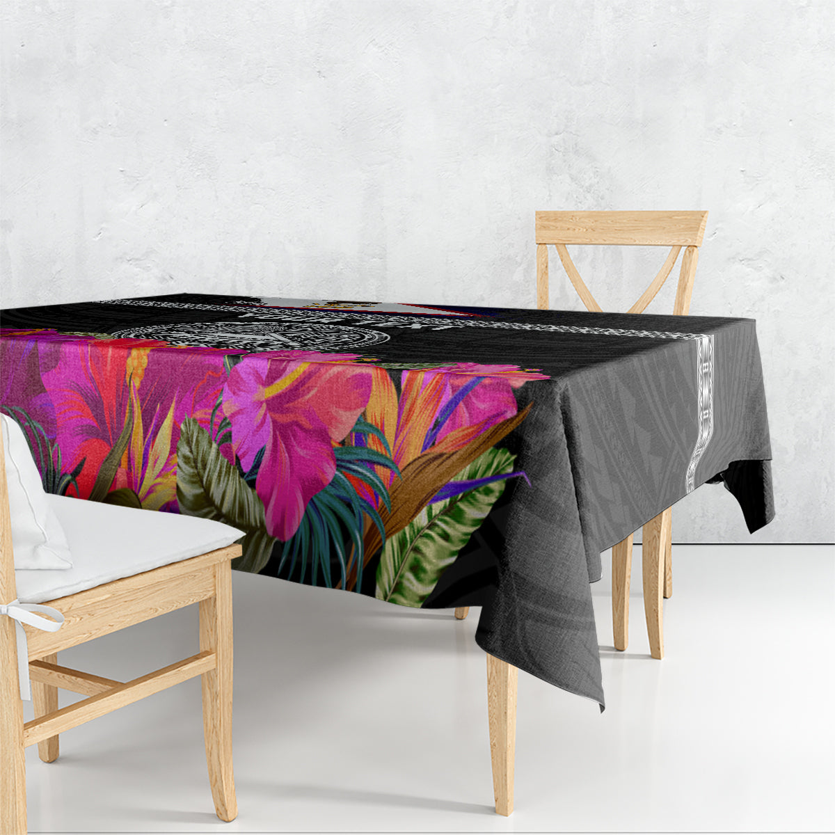 Personalized American Samoa Flag Day Tablecloth Tanoa and Fue mix Hibiscus Flower Polynesian Pattern LT03 - Polynesian Pride