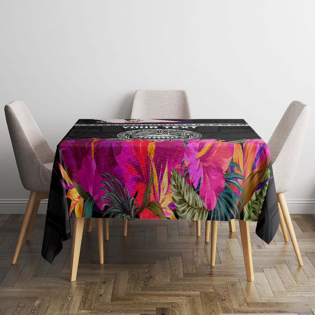Personalized American Samoa Flag Day Tablecloth Tanoa and Fue mix Hibiscus Flower Polynesian Pattern LT03 - Polynesian Pride