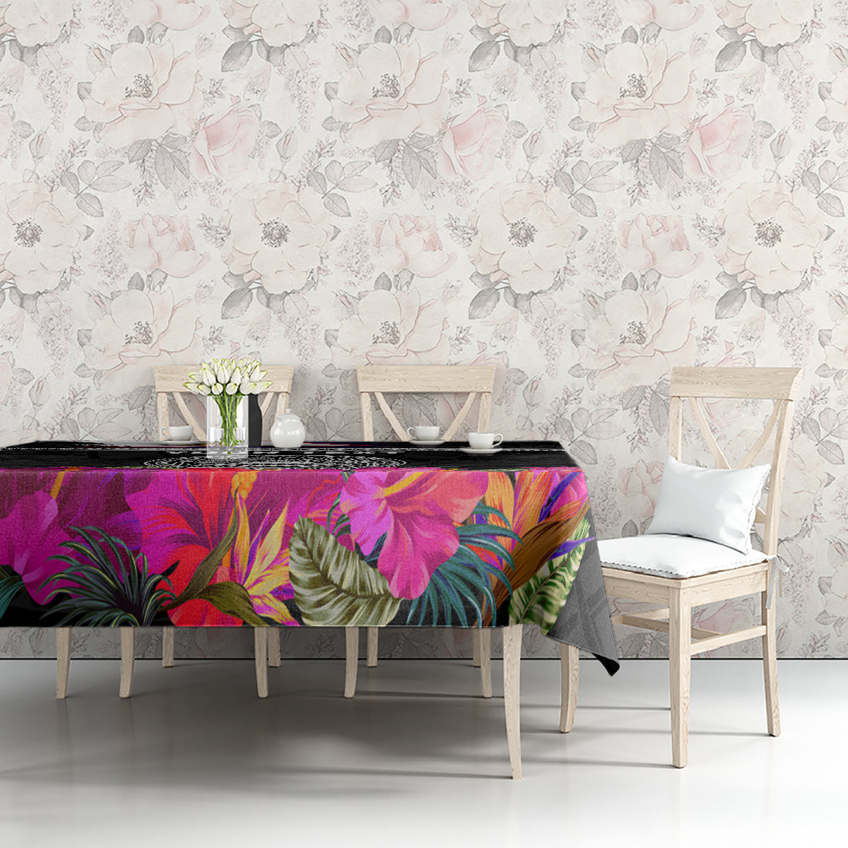 Personalized American Samoa Flag Day Tablecloth Tanoa and Fue mix Hibiscus Flower Polynesian Pattern LT03 - Polynesian Pride