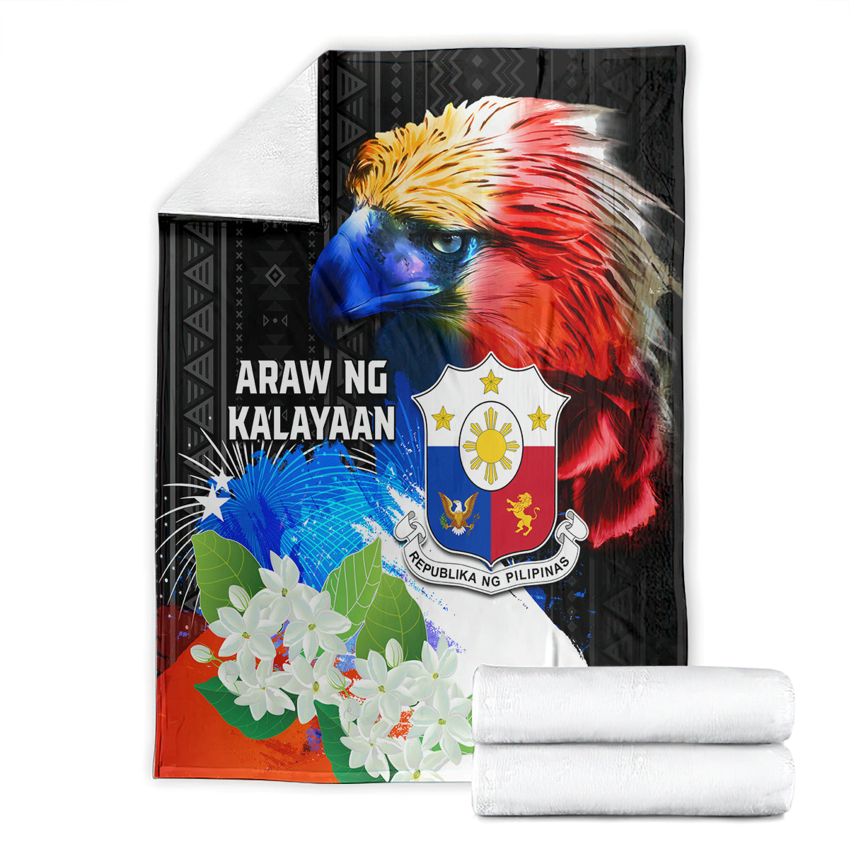Philippines Independence Day Blanket Philippines Eagle and Sampaguita Jasmine Yakan Tribal LT03 - Polynesian Pride