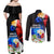 Philippines Independence Day Couples Matching Off Shoulder Maxi Dress and Long Sleeve Button Shirt Philippines Eagle and Sampaguita Jasmine Yakan Tribal