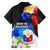 Philippines Independence Day Family Matching Off Shoulder Short Dress and Hawaiian Shirt Philippines Eagle and Sampaguita Jasmine Yakan Tribal