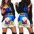 Philippines Independence Day Hoodie Dress Philippines Eagle and Sampaguita Jasmine Yakan Tribal