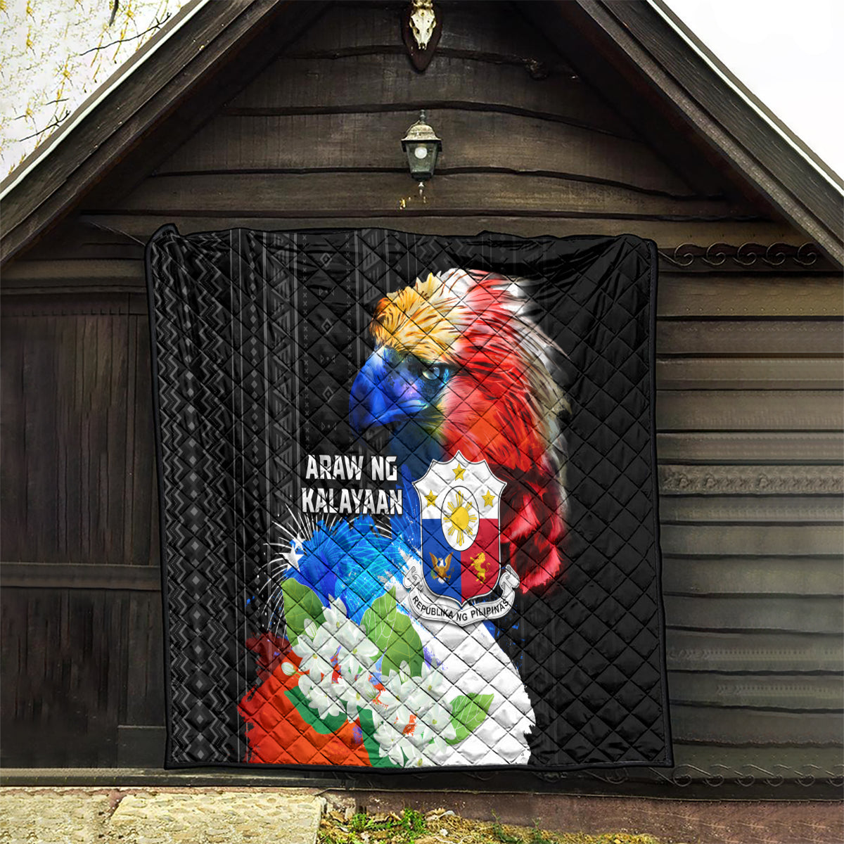 Philippines Independence Day Quilt Philippines Eagle and Sampaguita Jasmine Yakan Tribal LT03 - Polynesian Pride