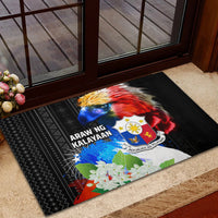 Philippines Independence Day Rubber Doormat Philippines Eagle and Sampaguita Jasmine Yakan Tribal LT03 - Polynesian Pride