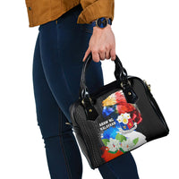 Philippines Independence Day Shoulder Handbag Philippines Eagle and Sampaguita Jasmine Yakan Tribal LT03 - Polynesian Pride