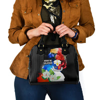 Philippines Independence Day Shoulder Handbag Philippines Eagle and Sampaguita Jasmine Yakan Tribal LT03 - Polynesian Pride