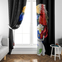 Philippines Independence Day Window Curtain Philippines Eagle and Sampaguita Jasmine Yakan Tribal LT03 - Polynesian Pride