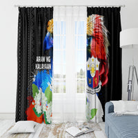 Philippines Independence Day Window Curtain Philippines Eagle and Sampaguita Jasmine Yakan Tribal LT03 - Polynesian Pride