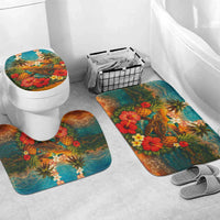 Hawaiian Turtles on Beach Bathroom Set with Pineapple Tropical Plant and Lei LT03 Mat Set Only (3 pcs) One Size Multicolor - Polynesian Pride