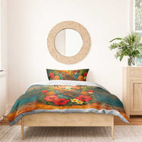 Hawaiian Turtles on Beach Bedding Set with Pineapple Tropical Plant and Lei LT03 - Polynesian Pride
