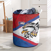 American Samoa Flag Day Laundry Basket Polynesian Art Geometric with Flag Brush Style LT03 Multicolor - Polynesian Pride