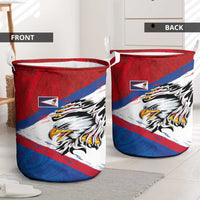 American Samoa Flag Day Laundry Basket Polynesian Art Geometric with Flag Brush Style LT03 - Polynesian Pride