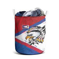 American Samoa Flag Day Laundry Basket Polynesian Art Geometric with Flag Brush Style LT03 - Polynesian Pride