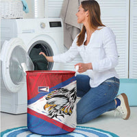 American Samoa Flag Day Laundry Basket Polynesian Art Geometric with Flag Brush Style LT03 - Polynesian Pride