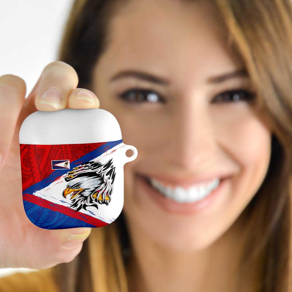 American Samoa Flag Day AirPods Case Polynesian Art Geometric with Flag Brush Style LT03 - Polynesian Pride