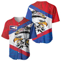 American Samoa Flag Day Baseball Jersey Polynesian Art Geometric with Flag Brush Style LT03 - Polynesian Pride