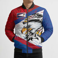 American Samoa Flag Day Bomber Puffer Jacket Polynesian Art Geometric with Flag Brush Style LT03 - Polynesian Pride