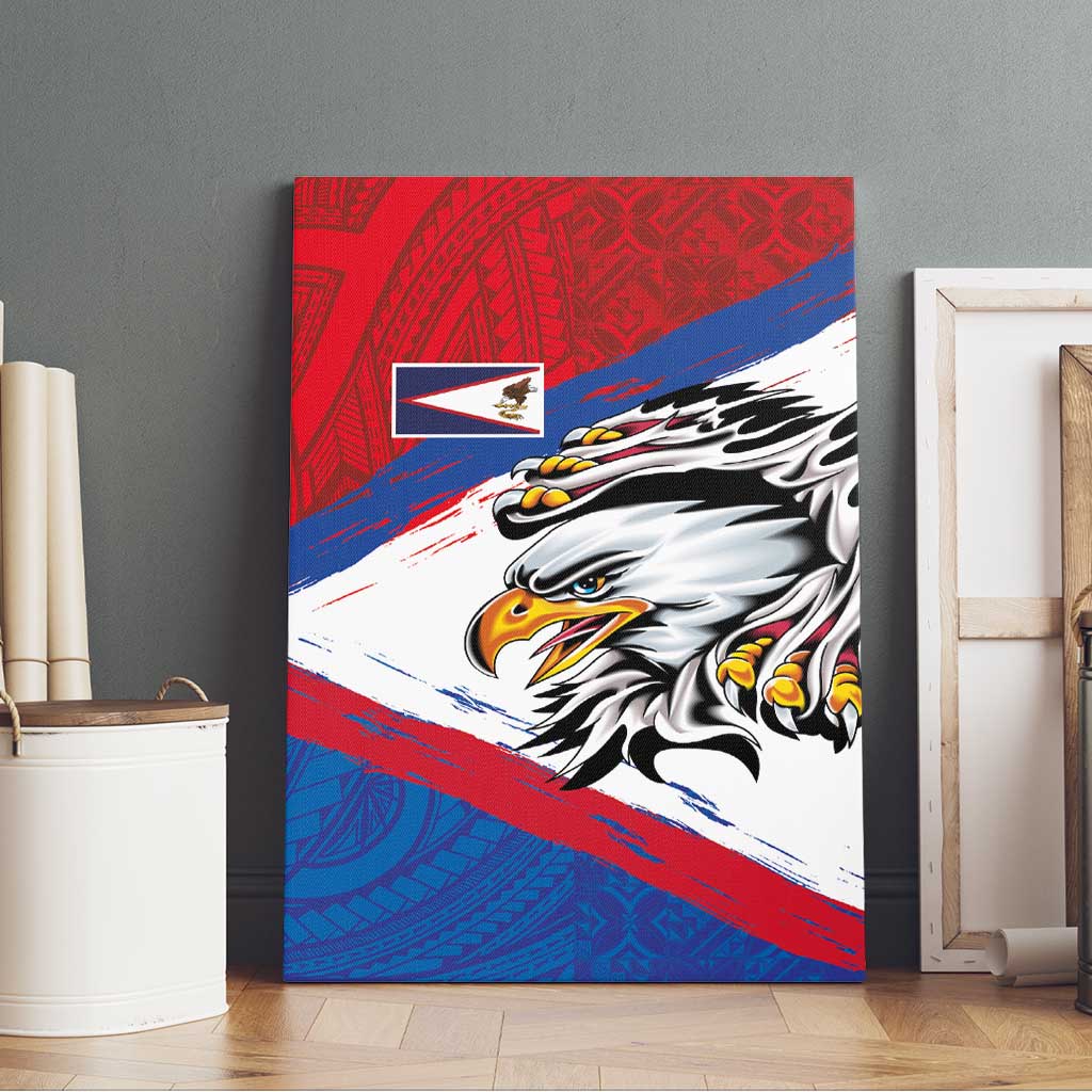 American Samoa Flag Day Canvas Wall Art Polynesian Art Geometric with Flag Brush Style LT03 - Polynesian Pride