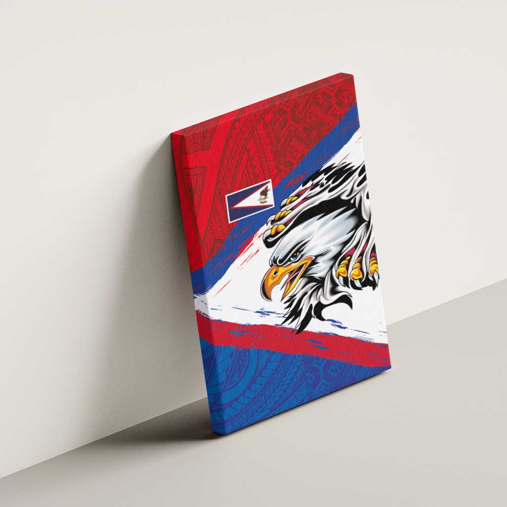American Samoa Flag Day Canvas Wall Art Polynesian Art Geometric with Flag Brush Style LT03 - Polynesian Pride