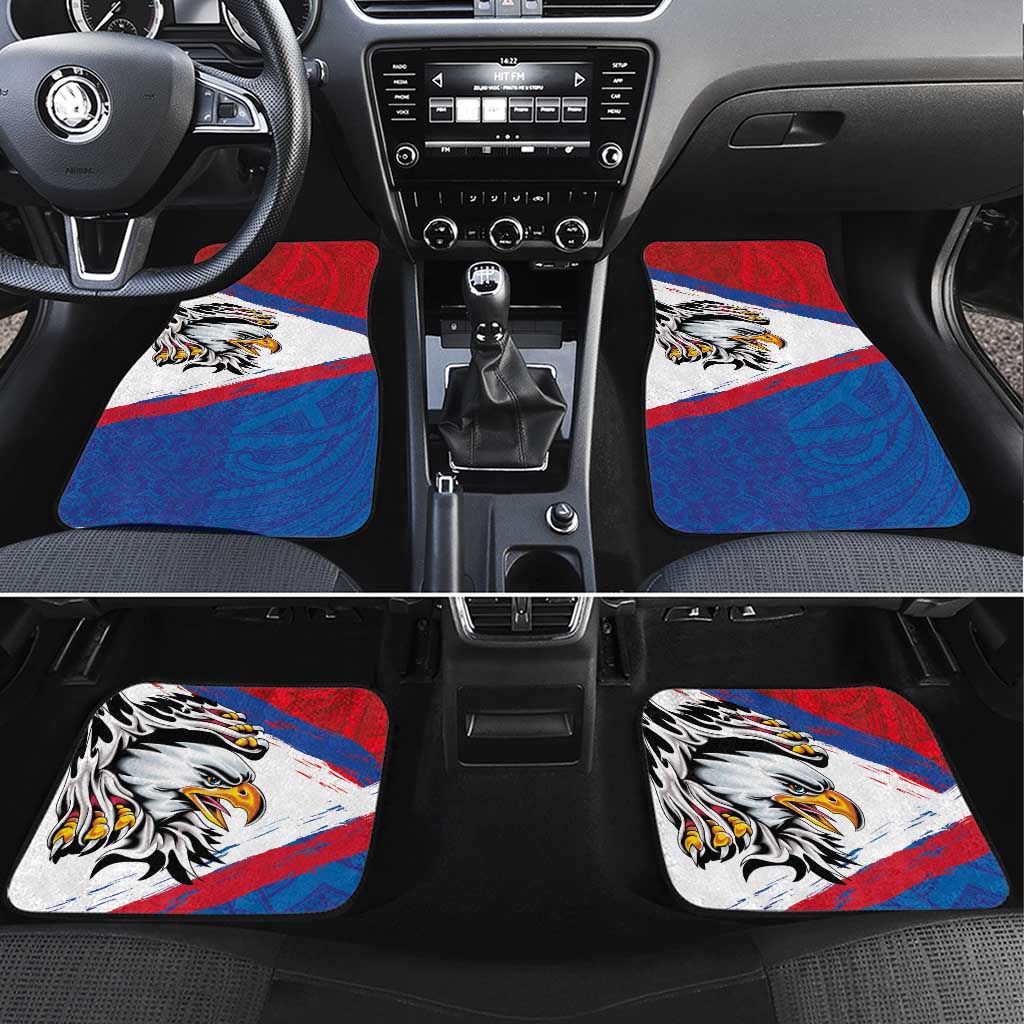American Samoa Flag Day Car Mats Polynesian Art Geometric with Flag Brush Style LT03 Set 4pcs Multicolor - Polynesian Pride