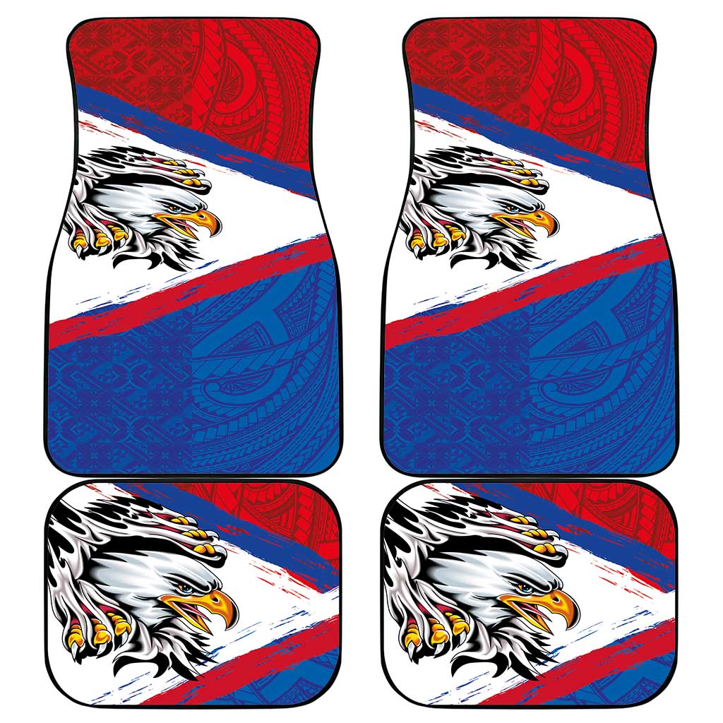 American Samoa Flag Day Car Mats Polynesian Art Geometric with Flag Brush Style LT03 - Polynesian Pride