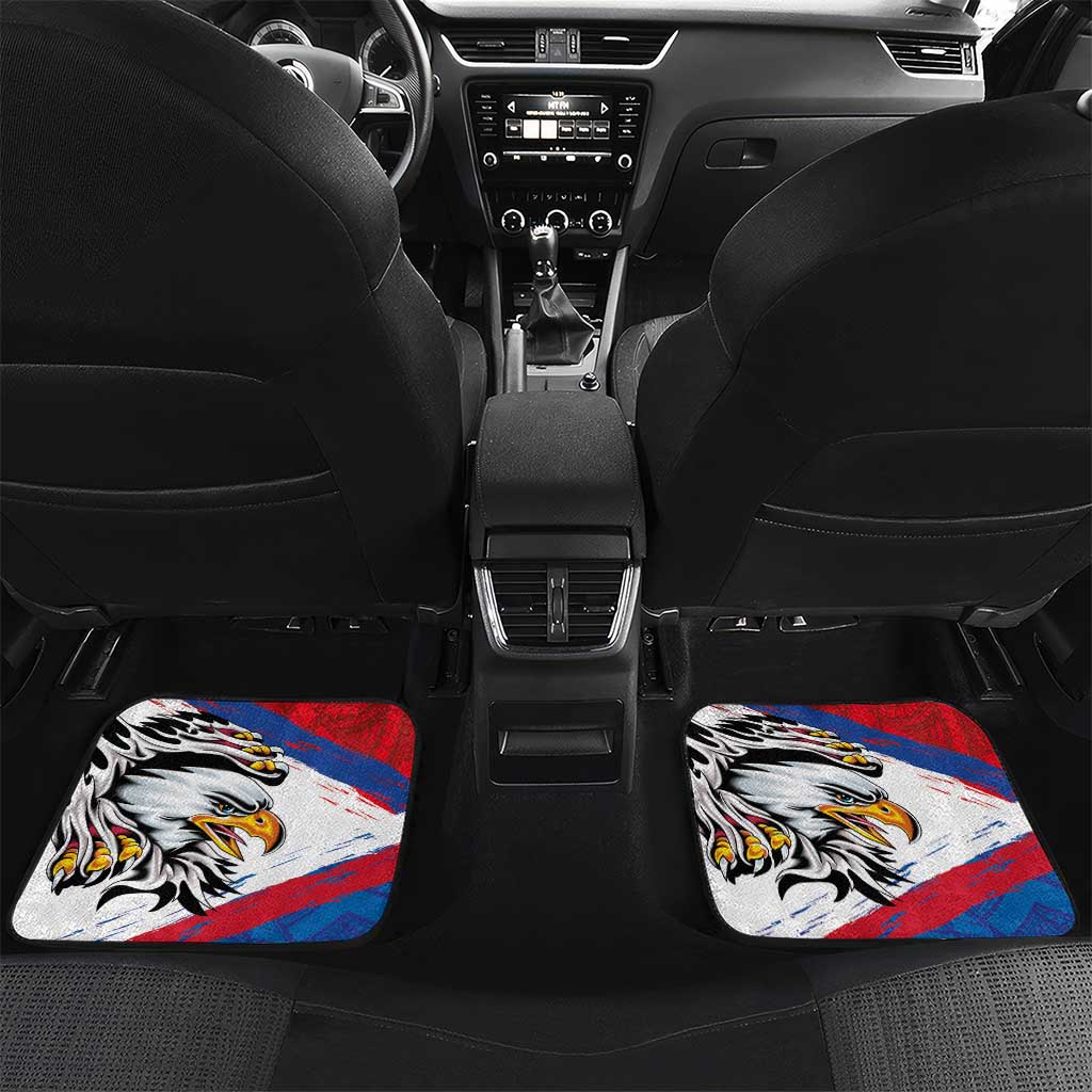American Samoa Flag Day Car Mats Polynesian Art Geometric with Flag Brush Style LT03 Set 2pcs - Back Multicolor - Polynesian Pride