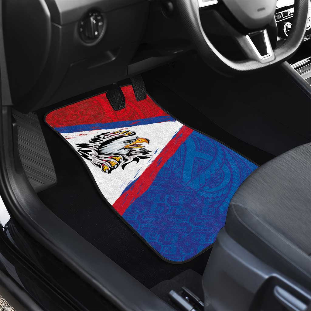 American Samoa Flag Day Car Mats Polynesian Art Geometric with Flag Brush Style LT03 - Polynesian Pride
