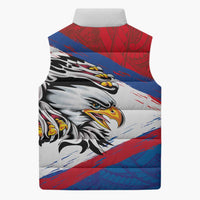 American Samoa Flag Day Sleeveless Puffer Jacket Polynesian Art Geometric with Flag Brush Style LT03 - Polynesian Pride