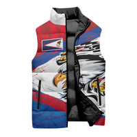 American Samoa Flag Day Sleeveless Puffer Jacket Polynesian Art Geometric with Flag Brush Style LT03 - Polynesian Pride