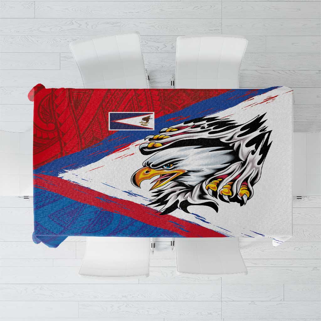 American Samoa Flag Day Tablecloth Polynesian Art Geometric with Flag Brush Style LT03 Multicolor - Polynesian Pride