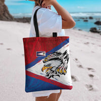 American Samoa Flag Day Tote Bag Polynesian Art Geometric with Flag Brush Style LT03 - Polynesian Pride