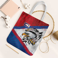 American Samoa Flag Day Tote Bag Polynesian Art Geometric with Flag Brush Style LT03 White Strap One Size Multicolor - Polynesian Pride
