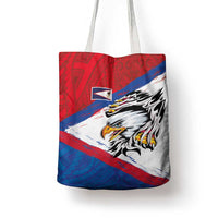 American Samoa Flag Day Tote Bag Polynesian Art Geometric with Flag Brush Style LT03 - Polynesian Pride